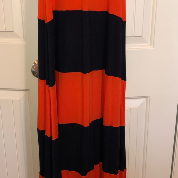 Navy and Orange Maxi Dress - Picture 4 of 6